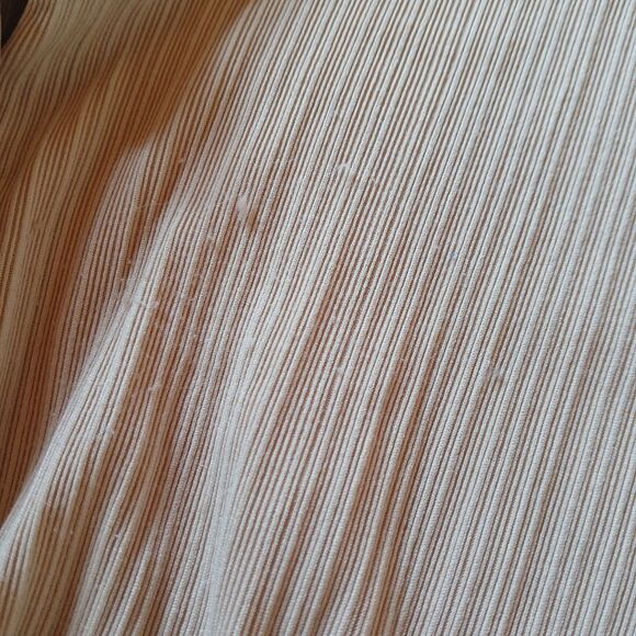 Shein Curve Beige Ribbed Long Sleeve Shirt Womens Size 2XL Basic Minimalist - Picture 5 of 8